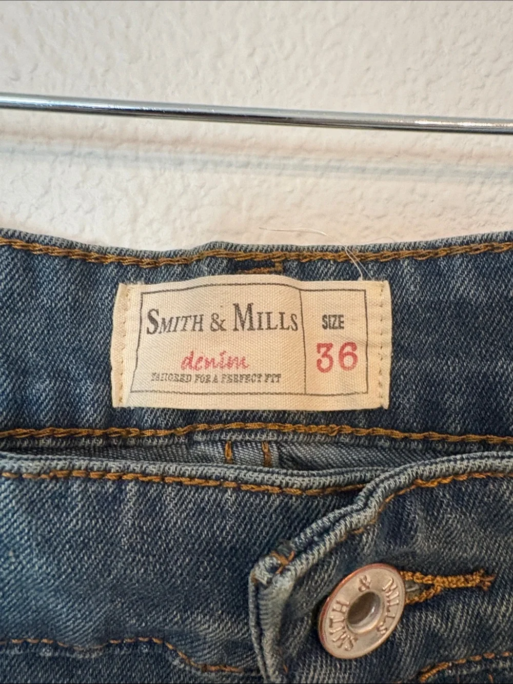 Slim Straight Men's Jeans in Washed Blue by Smith & Mills 36x32